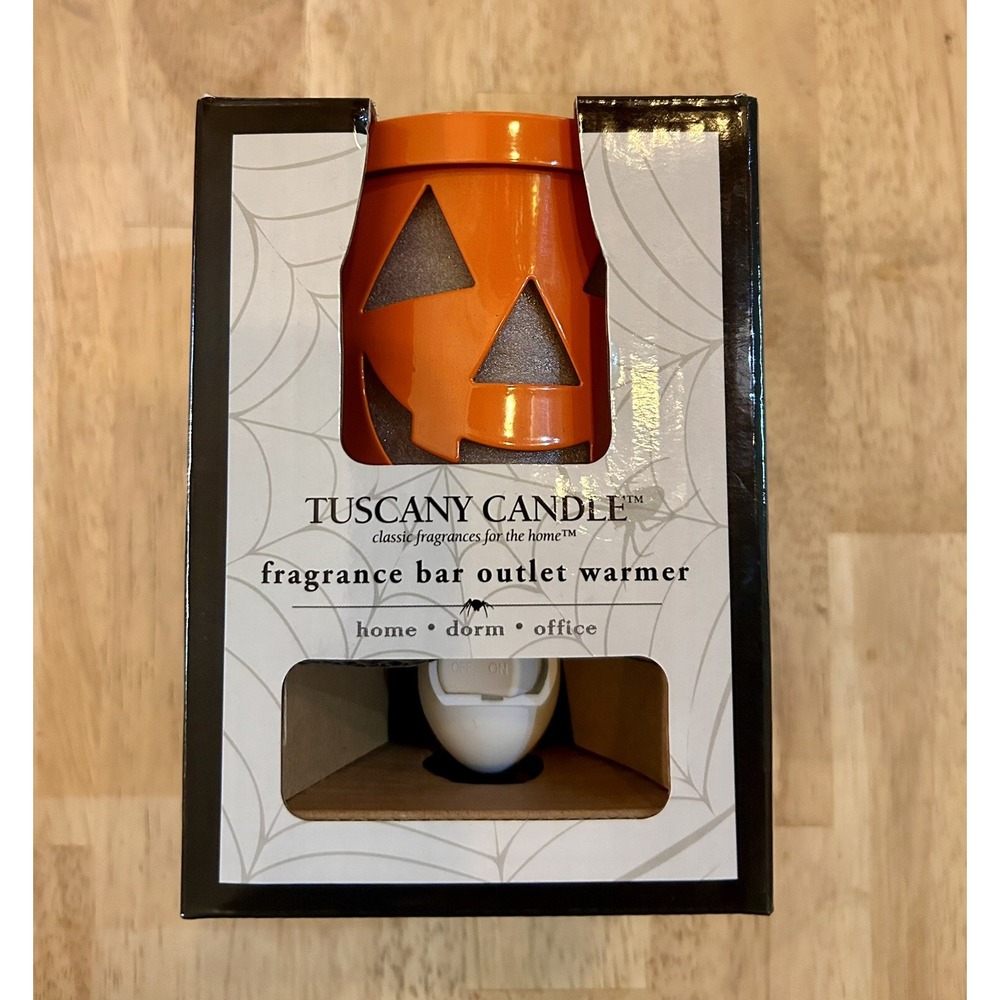 New Tuscany Candle Fragrance Warmer Jack-O-Lantern Halloween Home Office Dorm